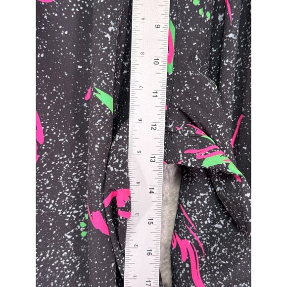Vintage Gecko Hawaii Pants Small Womens 90s Neon Gecko Wild Paint Splatter - Picture 4 of 7